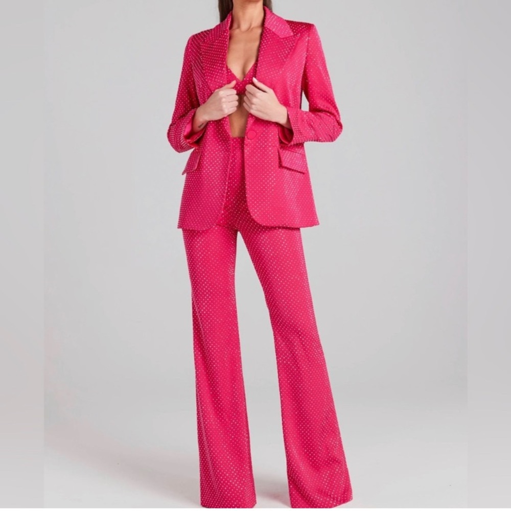 Nadine Merabi pink suit